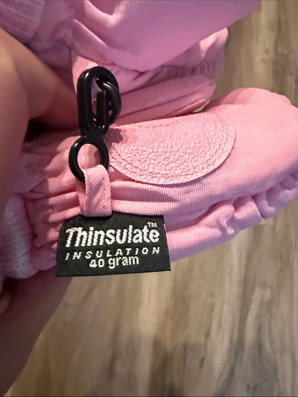 Faded Glory Pink Kids Mittens with Striped Cuffs